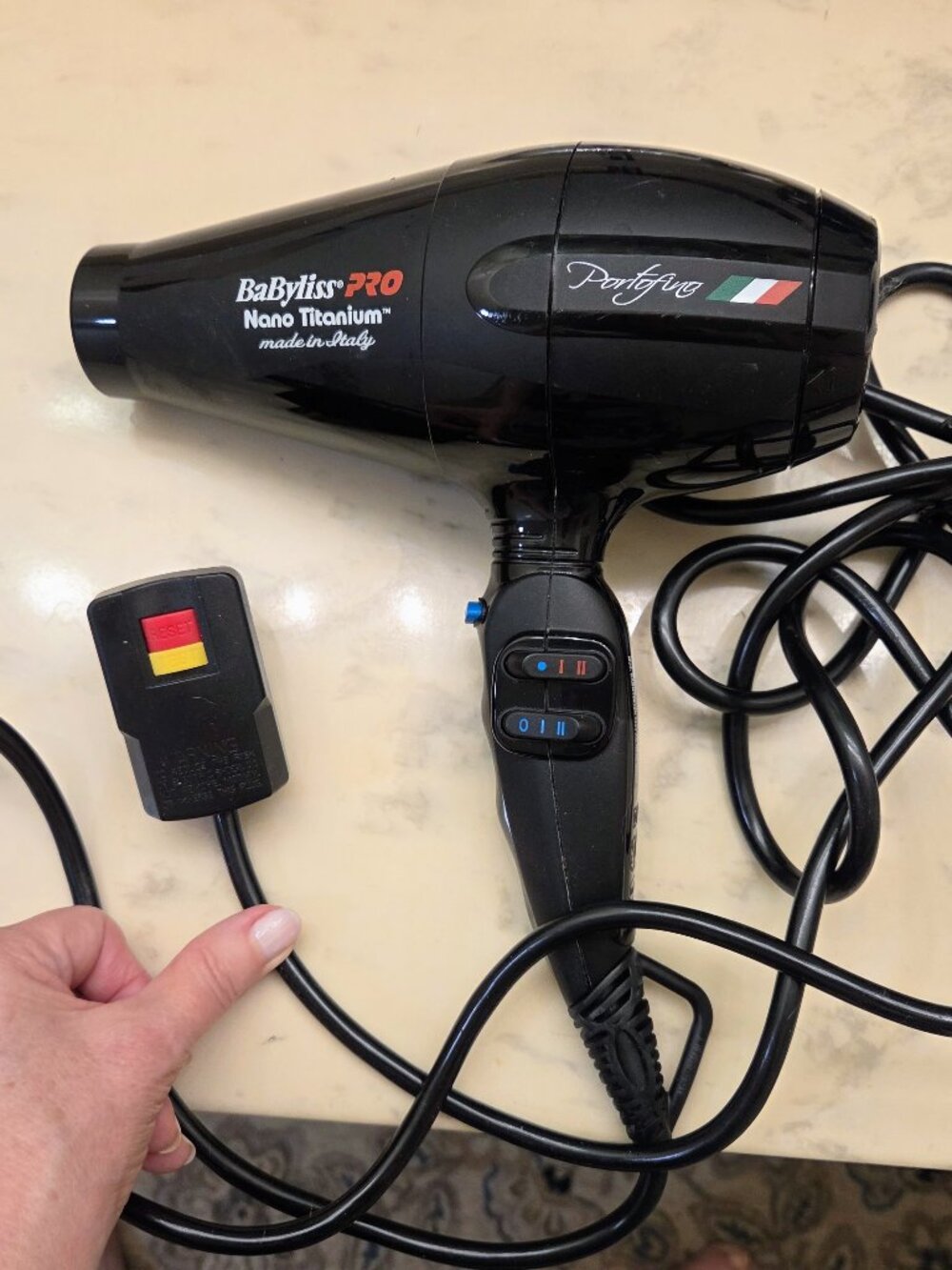 BaByliss PRO Portofino Nano Titanium Italy Made Professional Powerful Hair Dryer